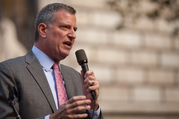 Candidate Bill de Blasio during his 2013 campaign (Credit: Kevin Case/Flickr)