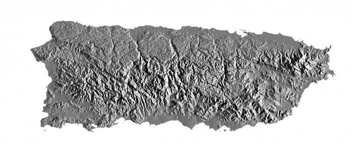 Shaded relief map of Puerto Rico (U.S. Geological Survey)