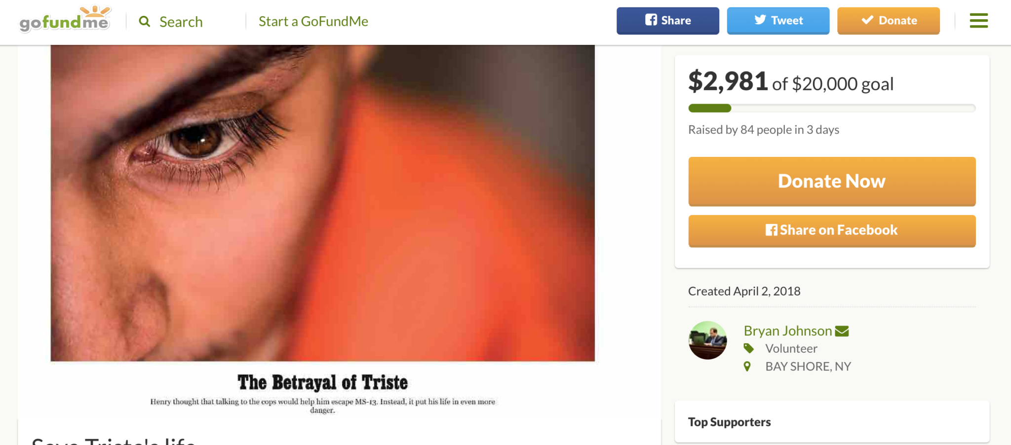 A GoFundMe Page Has Been Set Up To Help Long Island Teen Protect 